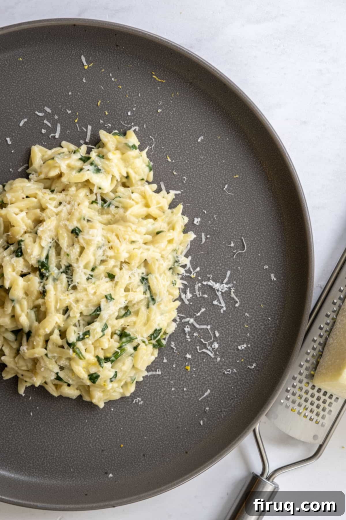 Bright Lemon Spinach Orzo 7 lemon spinach orzo