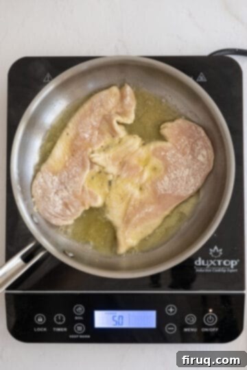 Zesty Lemon Butter Chicken 5 frying chicken