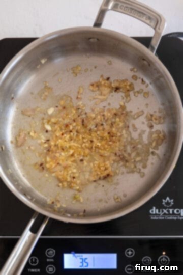 Zesty Lemon Butter Chicken 6 garlic, shallots and crushed reds pepper simmering with lemon