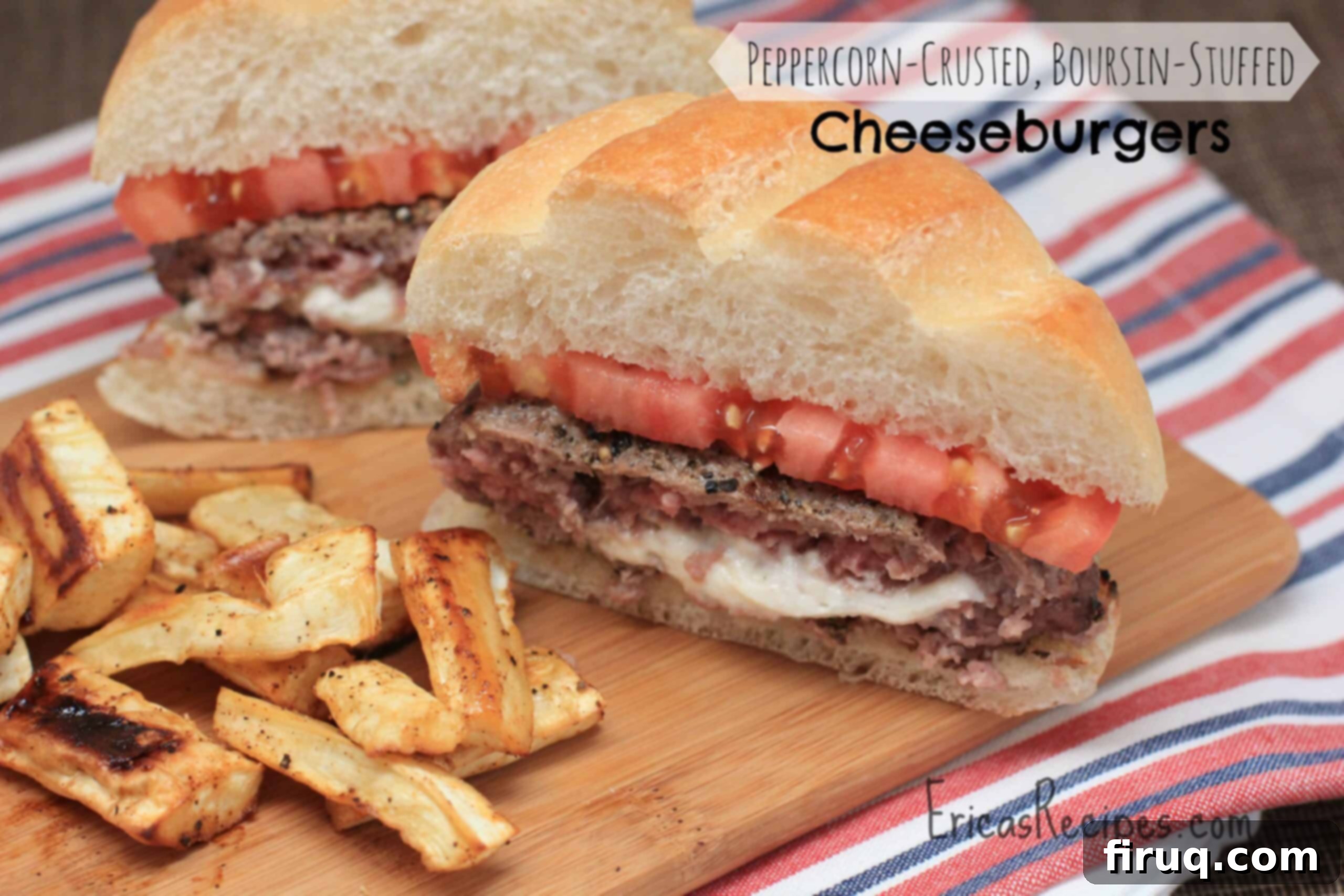 Bold Peppercorn Creamy Boursin Burgers 2 Peppercorn-Crusted, Boursin-Stuffed Cheeseburgers