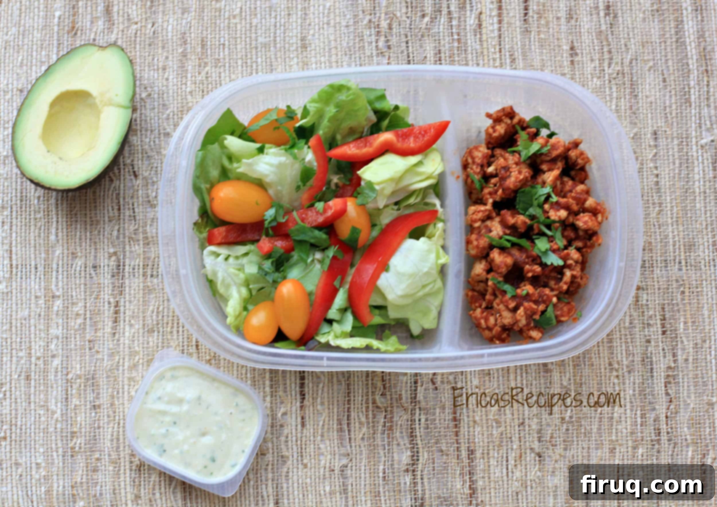 Creamy Avocado Herb Taco Salad 4 Taco Salad with Avocado Herb Dressing