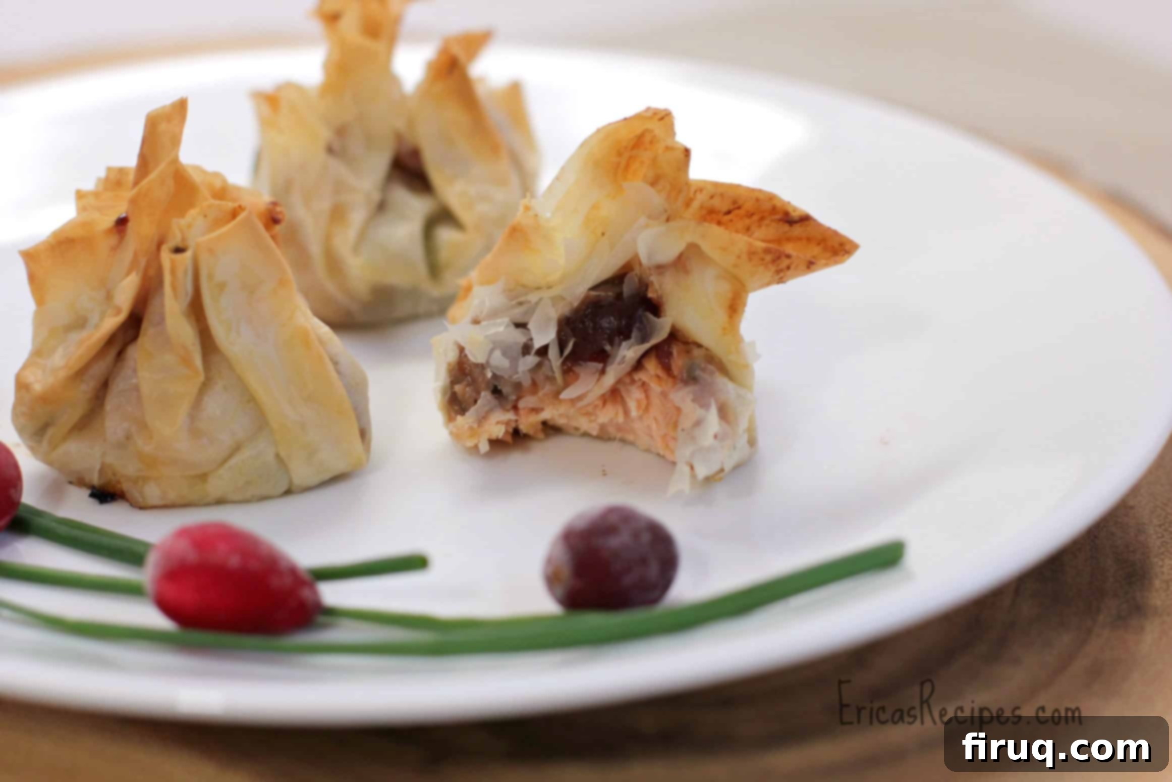 Cranberry Glazed Dijon Salmon Pockets 6 Salmon-Dijon Purses with Cranberry BBQ Sauce