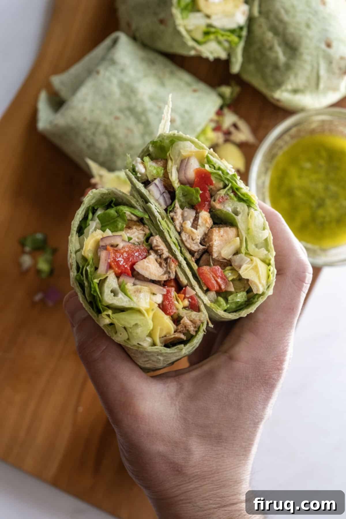Vibrant Mediterranean Chicken Wrap 2 mediterranean chicken wrap