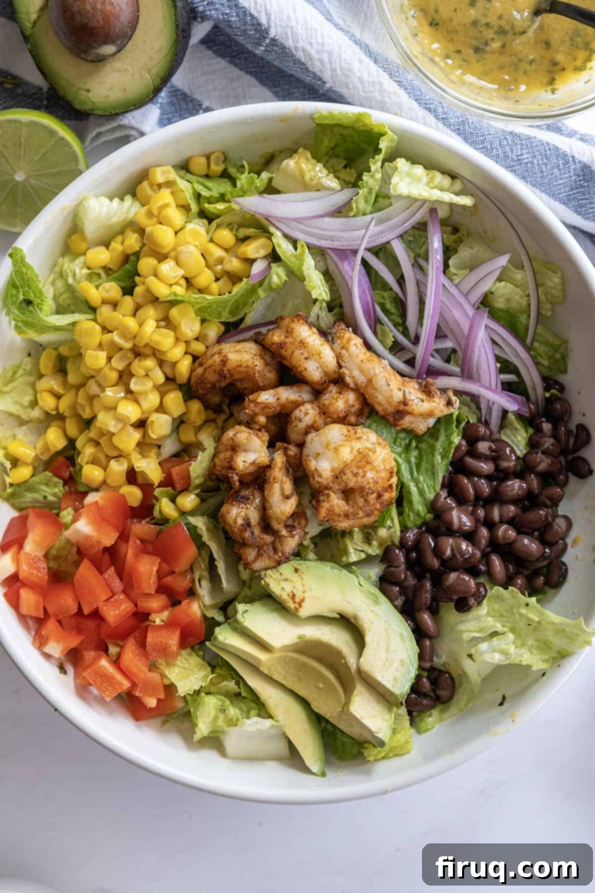 Zesty Mango-Lime Grilled Shrimp Salad 2 A beautifully presented grilled shrimp salad with mango dressing, colorful and fresh.