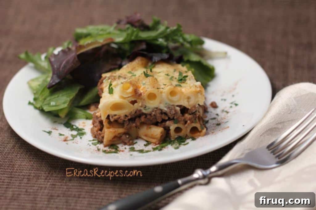Hearty Greek Pasta Bake 6 Pastitsio from EricasRecipes.com