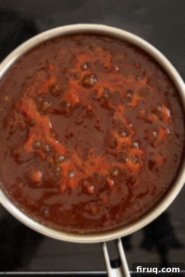 Bold Chipotle BBQ Sauce 7 simmering bbq sauce