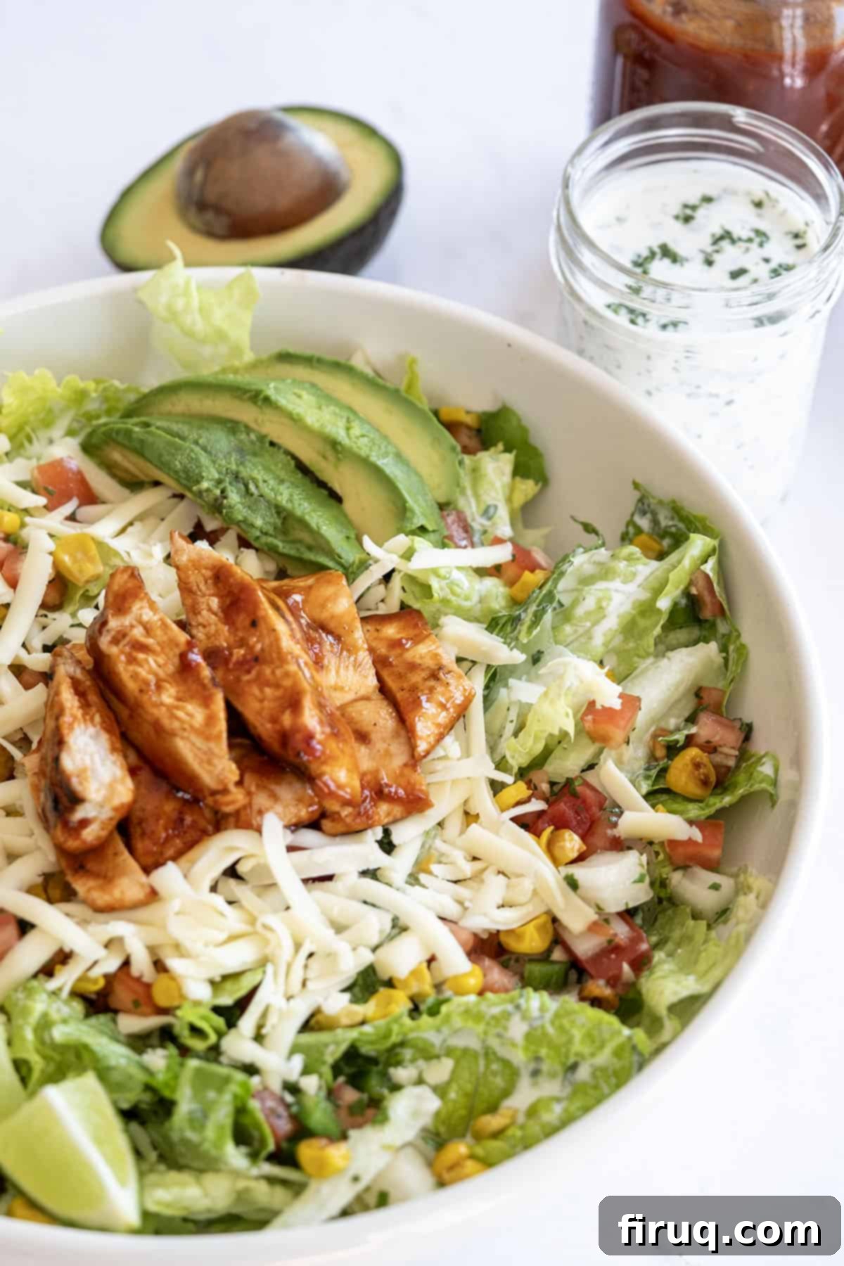 Quick Chipotle BBQ Chicken Salad 2 bbq chicken salad with cilantro lime ranch