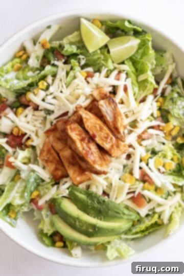 Quick Chipotle BBQ Chicken Salad 7 avocado added to the salad