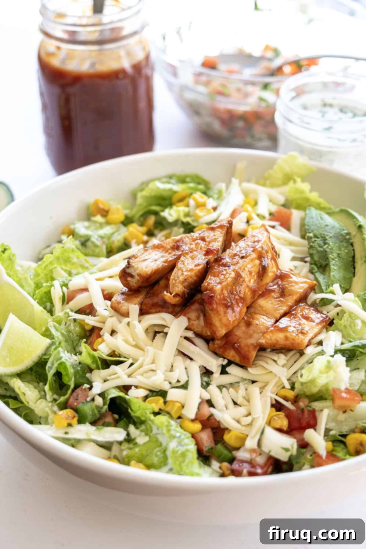 Quick Chipotle BBQ Chicken Salad 8 bbq chicken salad with cilantro lime ranch