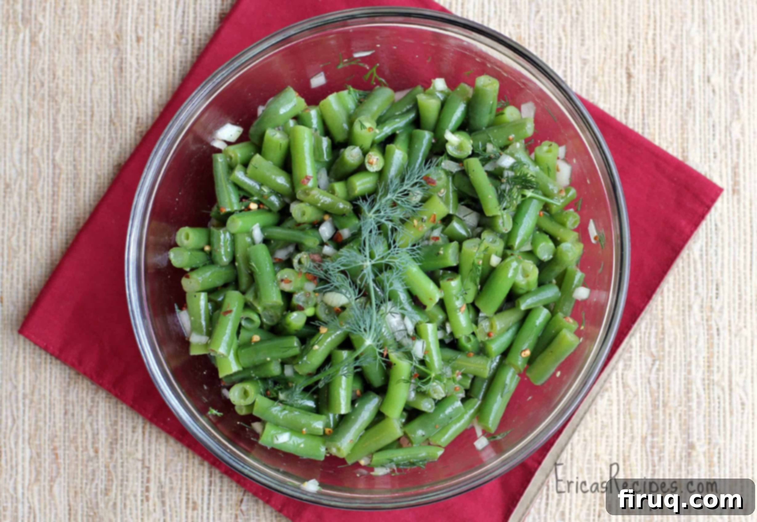 Homestyle German Dill Green Beans 4 German Green Bean Salad with Dill in a serving bowl