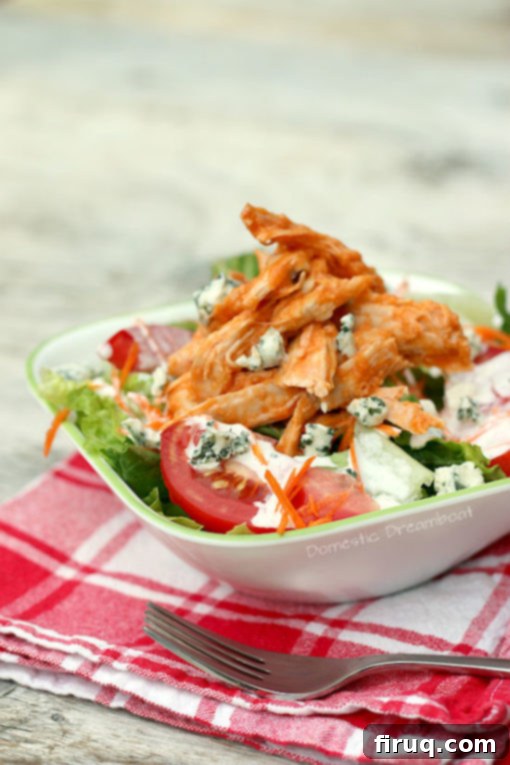 Best Buffalo Chicken Salad Recipe Overhead view of Buffalo Chicken Salad, showcasing its vibrant ingredients
