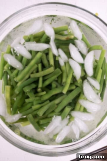 Fresh Italian Green Bean Salad 5 green beans on ice