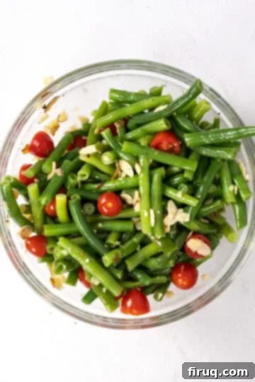 Fresh Italian Green Bean Salad 7 marinade added to green beans