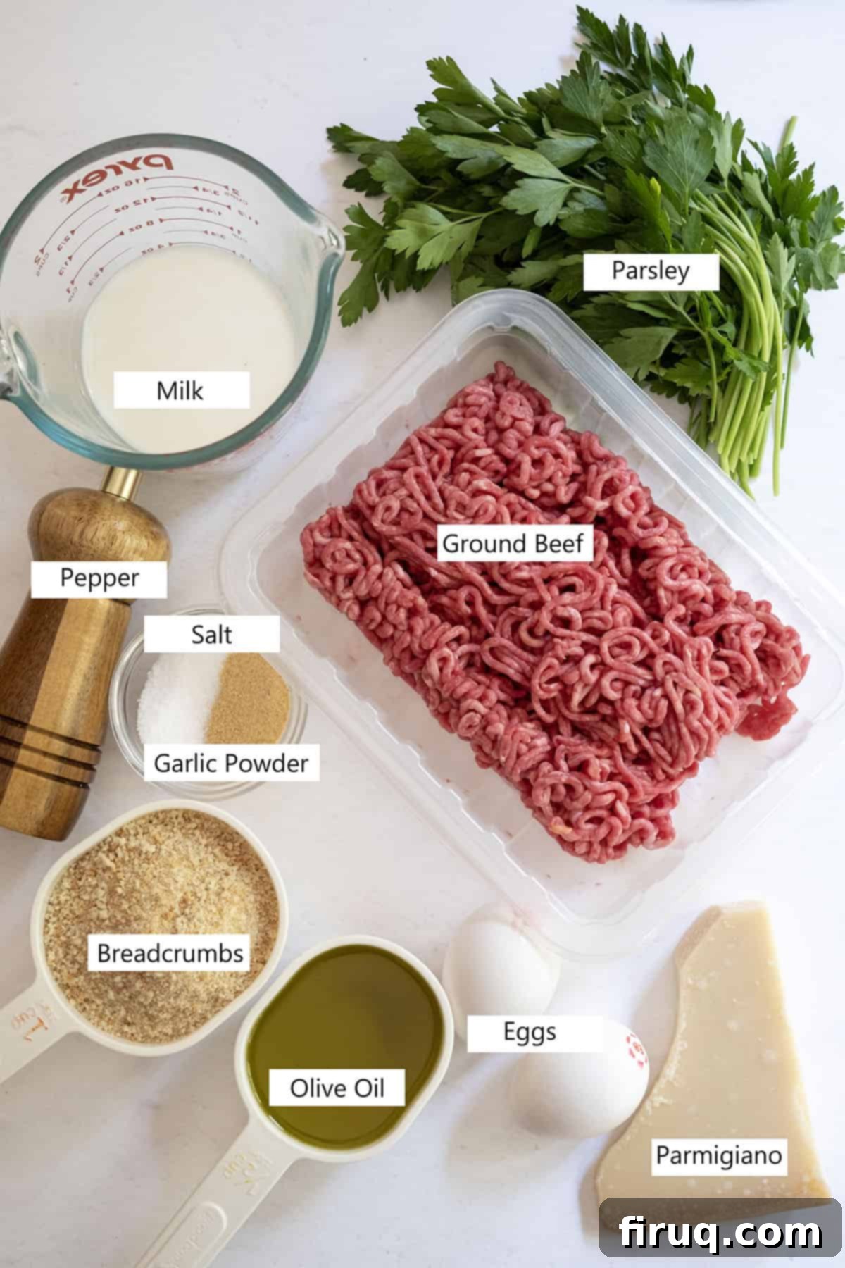 Nonna's Crispy Italian Meatballs 3 Ingredients for Italian Meatballs.