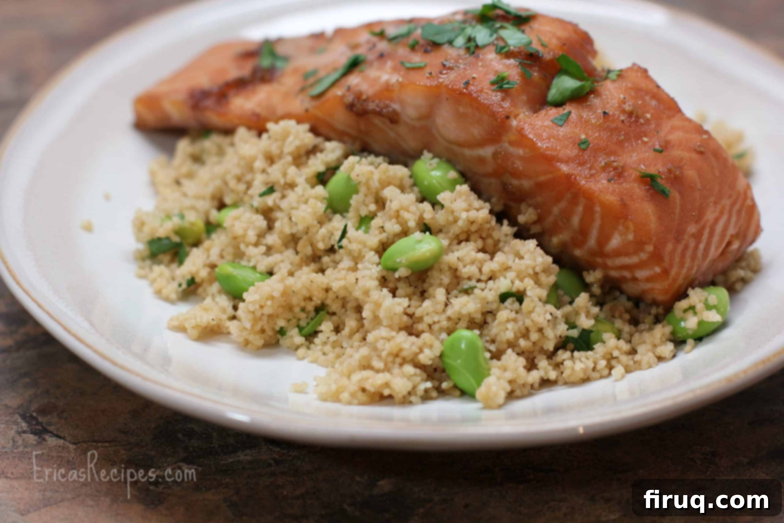 Ballı Soya Soslu Somon, Edamame Kuskus Yatağında 5 Honey-Soy Salmon over Edamame Couscous