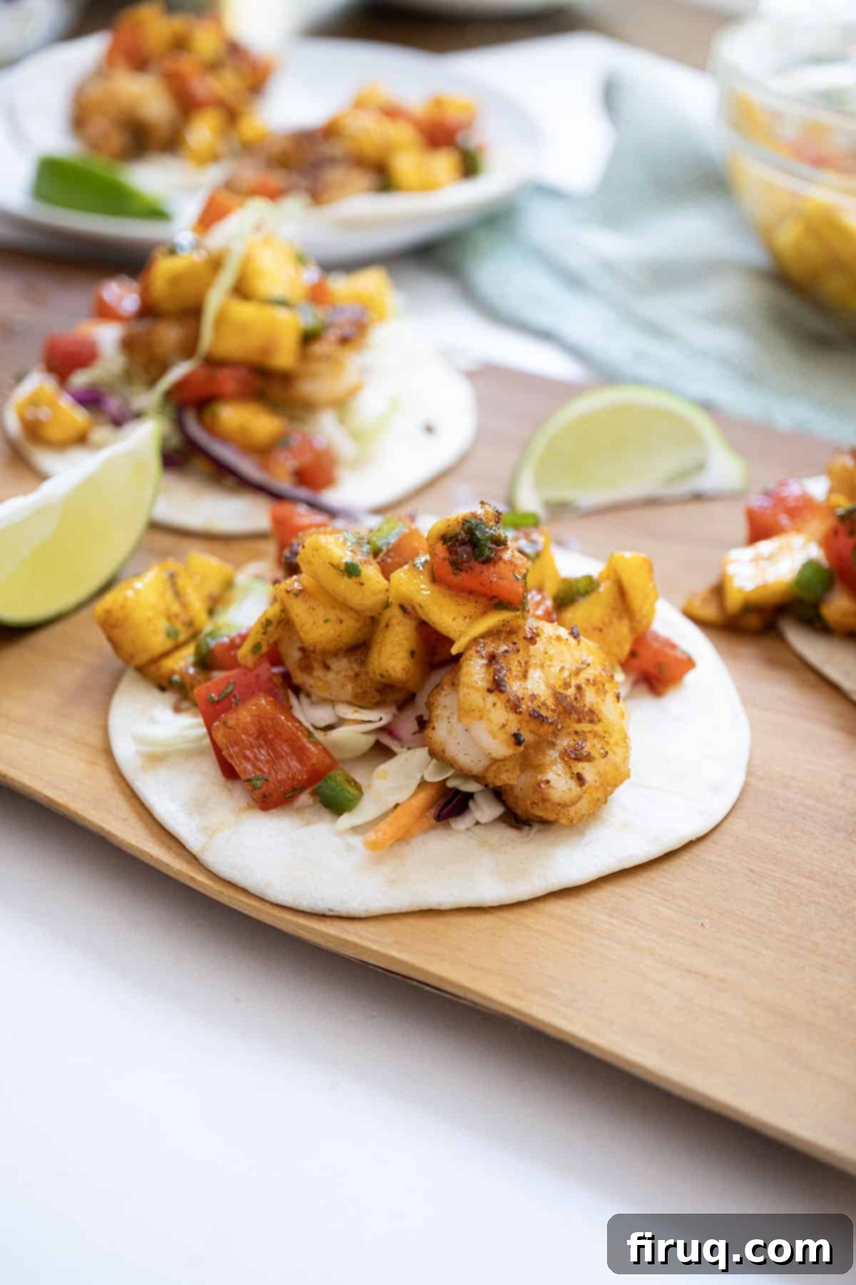 Tropical Shrimp Tacos with Mango Lime Zing 8 Shrimp Tacos with mango salsa