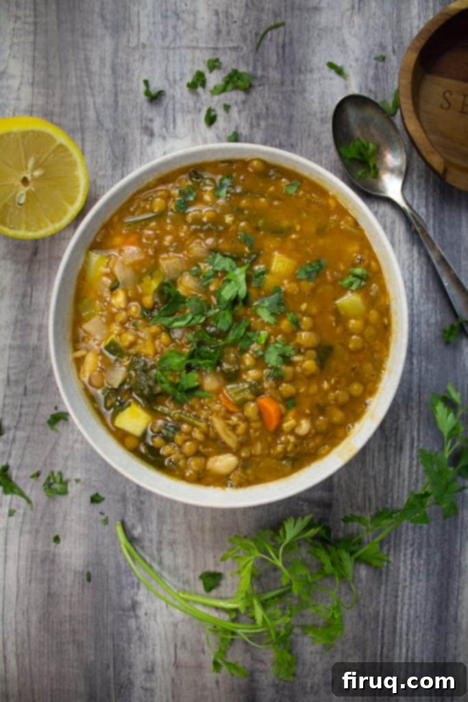 Classic Italian Dishes You Need to Master 6 White bean and lentil soup with lemon and parsley garnish