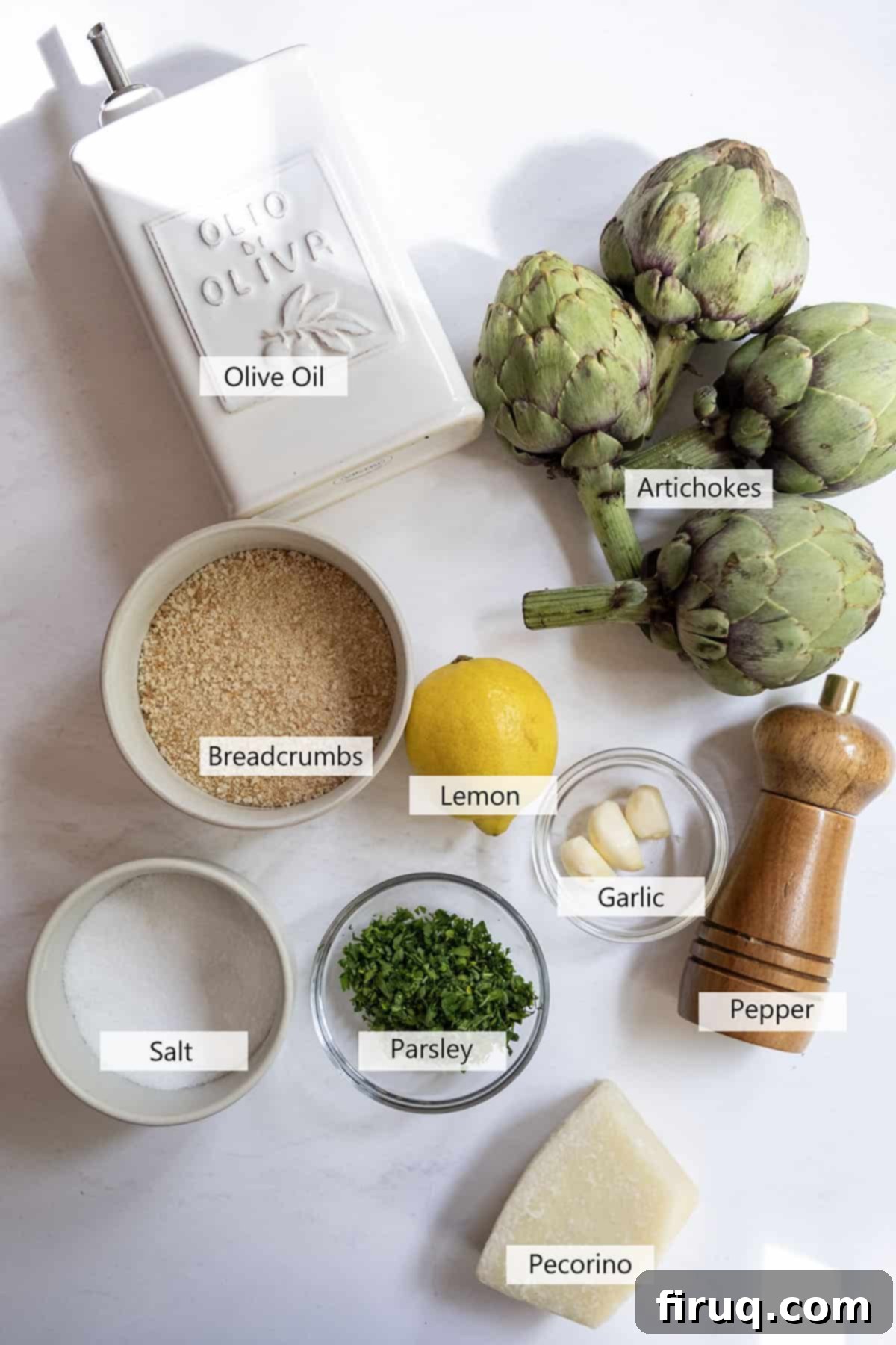 Simple Italian Stuffed Artichokes 3 Ingredients for the recipe.