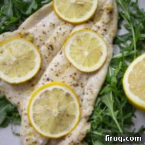 Bright Lemon Garlic Broiled Flounder 4 broiled lemon garlic flounder over arugula and topped with lemon slices