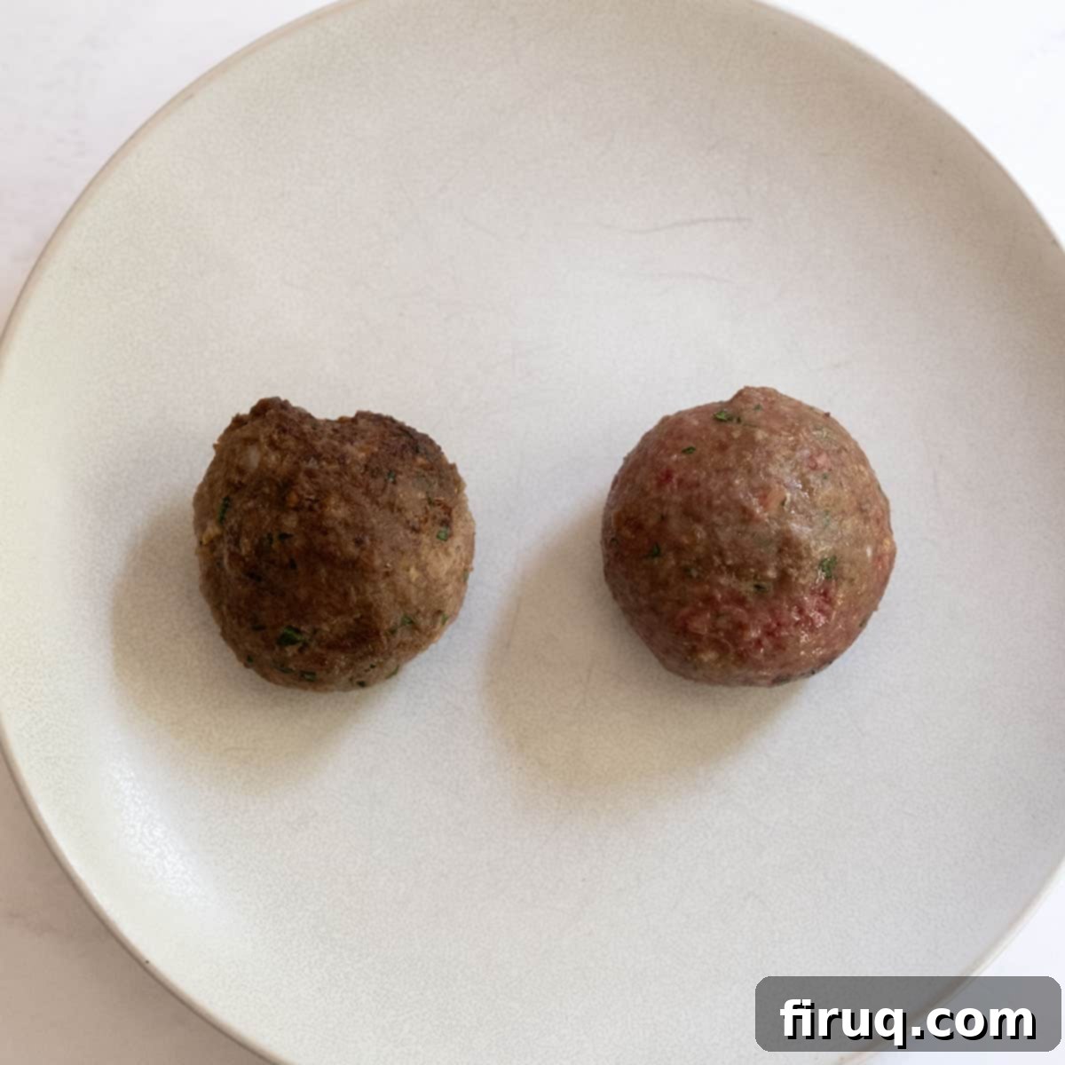 To Peel or Not to Peel Potatoes 2 a baked and a fried meatball on a plate.