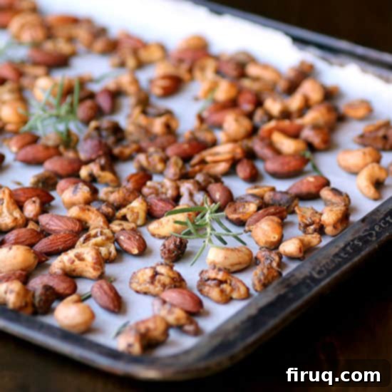 Sweet and Spicy Rosemary Roasted Nuts Recipe Sweet and Spicy Rosemary Roasted Nuts