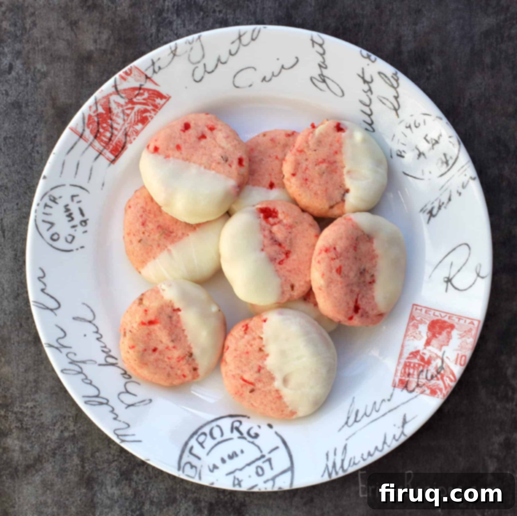Heavenly Cherry Pecan White Chocolate Treats 5 White Chocolate-Dipped, Cherry Pecan Cookies | EricasRecipes.com