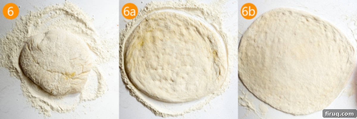 Garden Fresh Stromboli 6 Hands rolling out pizza dough on a floured countertop.