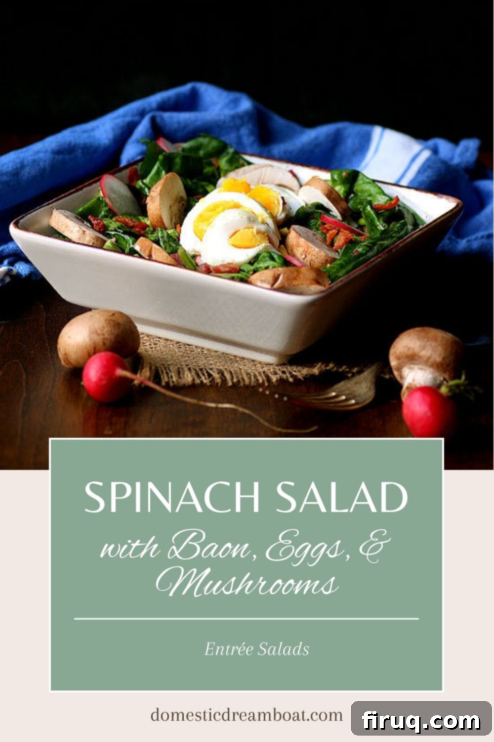 Final Plated Warm Spinach Salad Warm Spinach Salad on a serving plate