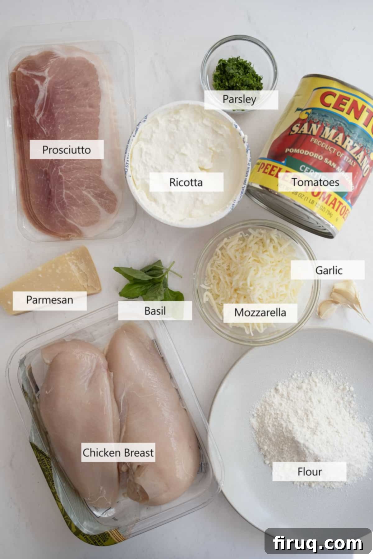 Chicken Rollatini 3 Ingredients for the recipe.
