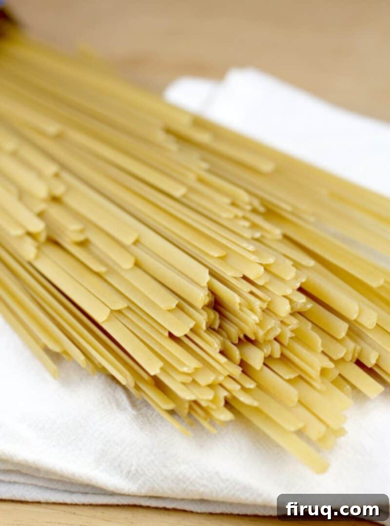 Fettuccine Alfredo 6 uncooked dried fettuccine noodles