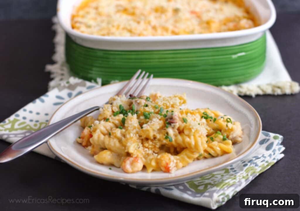 The Ultimate Florida Lobster Gratin 2 A golden, bubbly Florida Lobster Gratin casserole with a rich, creamy sauce and chunks of lobster and shrimp