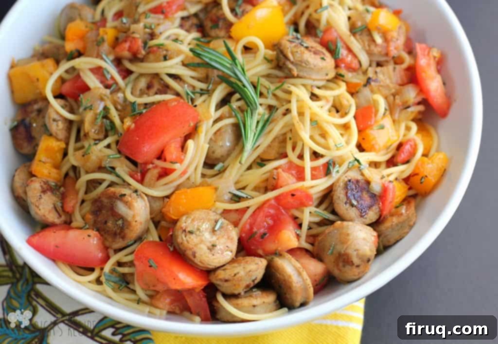 Aromatic Rosemary Chicken Sausage Spaghetti 2 Chicken Sausage and Rosemary Spaghetti