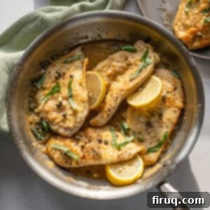 Perfect Homemade Chicken Piccata 10 Chicken piccata in a saucepan.