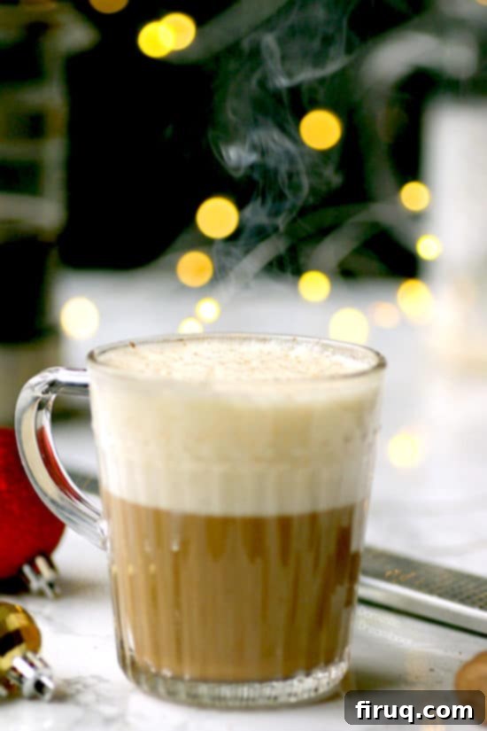 Homemade Eggnog Latte Eggnog Latte - Domestic Dreamboat #glutenfree #coffee