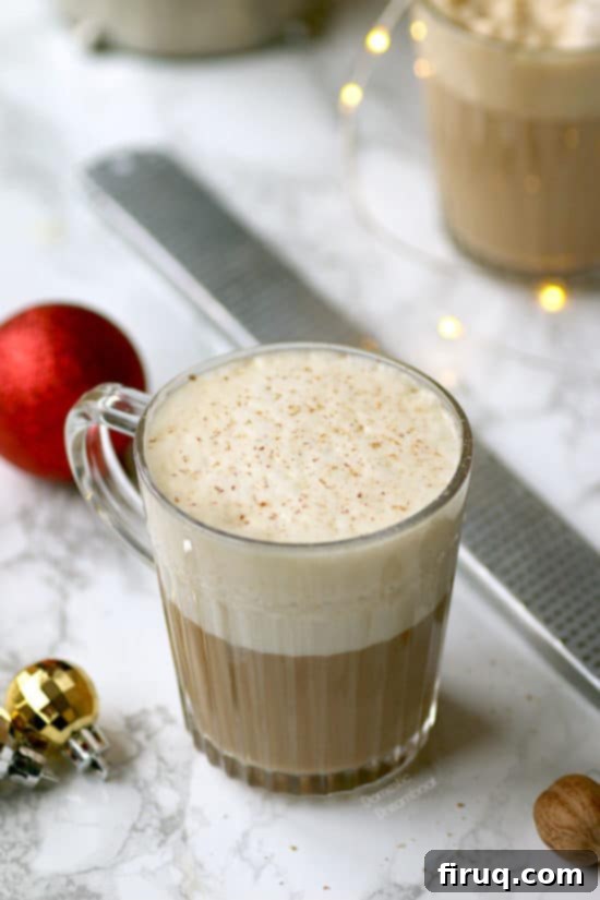 Garnished Eggnog Latte Eggnog Latte - Domestic Dreamboat #glutenfree #coffee