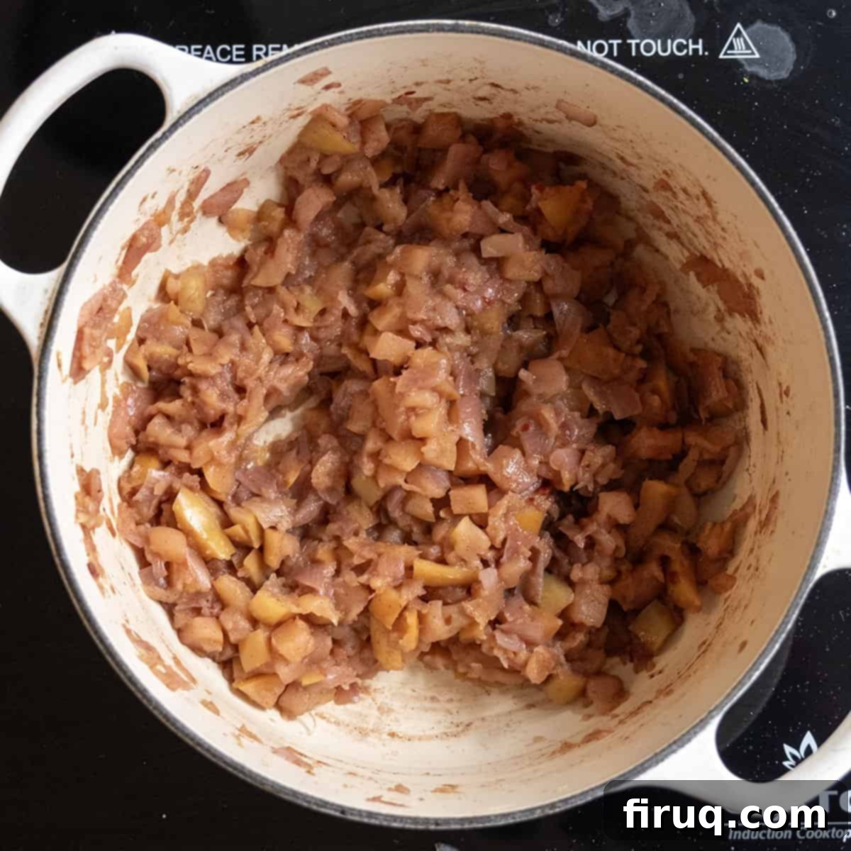 Fireside Apple Relish 9 Apple chutney in dutch oven.