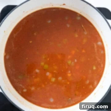 Hearty Italian Pasta and Bean Soup 8 Chicken broth added to the soup.