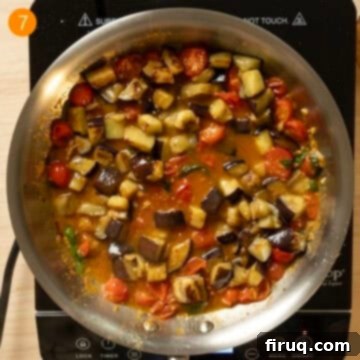 Effortless Eggplant and Tomato Pasta 10 Eggplant returned to the sauce.