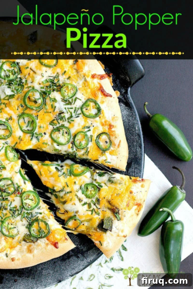 Popper's Paradise Pie 10 Jalapeño Popper Pizza has three different peppers and three cheeses for a new take on pizza. If you love stuffed jalapenos, you will LOVE jalapeno pizza.