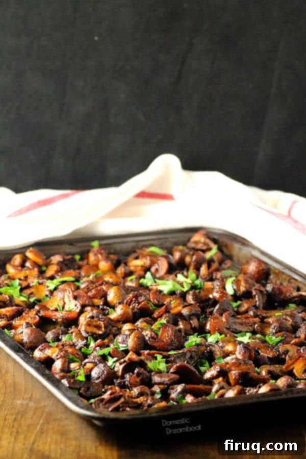 Garlic Roasted Mushrooms - A Perfect Side Dish Delicious Garlic Roasted Mushrooms, perfectly browned and seasoned - Gluten-free, Vegetarian, Low-Carb, Keto-friendly
