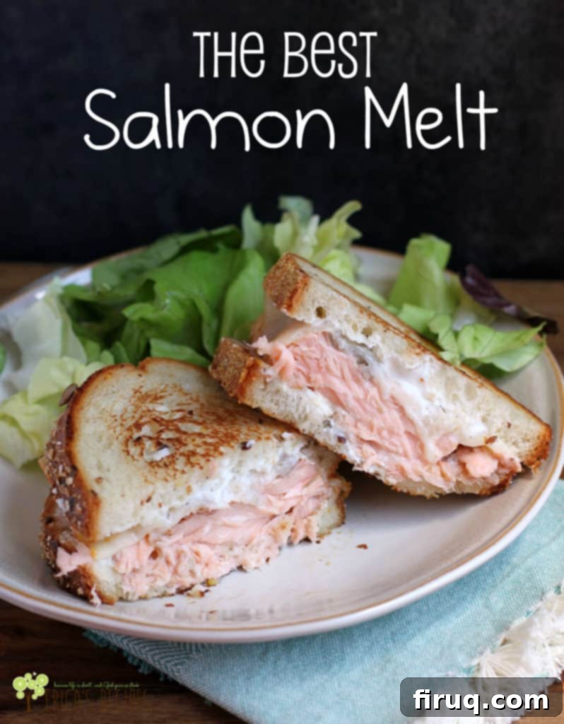 Ultimate Salmon Melt 6 A beautifully presented salmon melt, showcasing fresh ingredients and perfect toast.