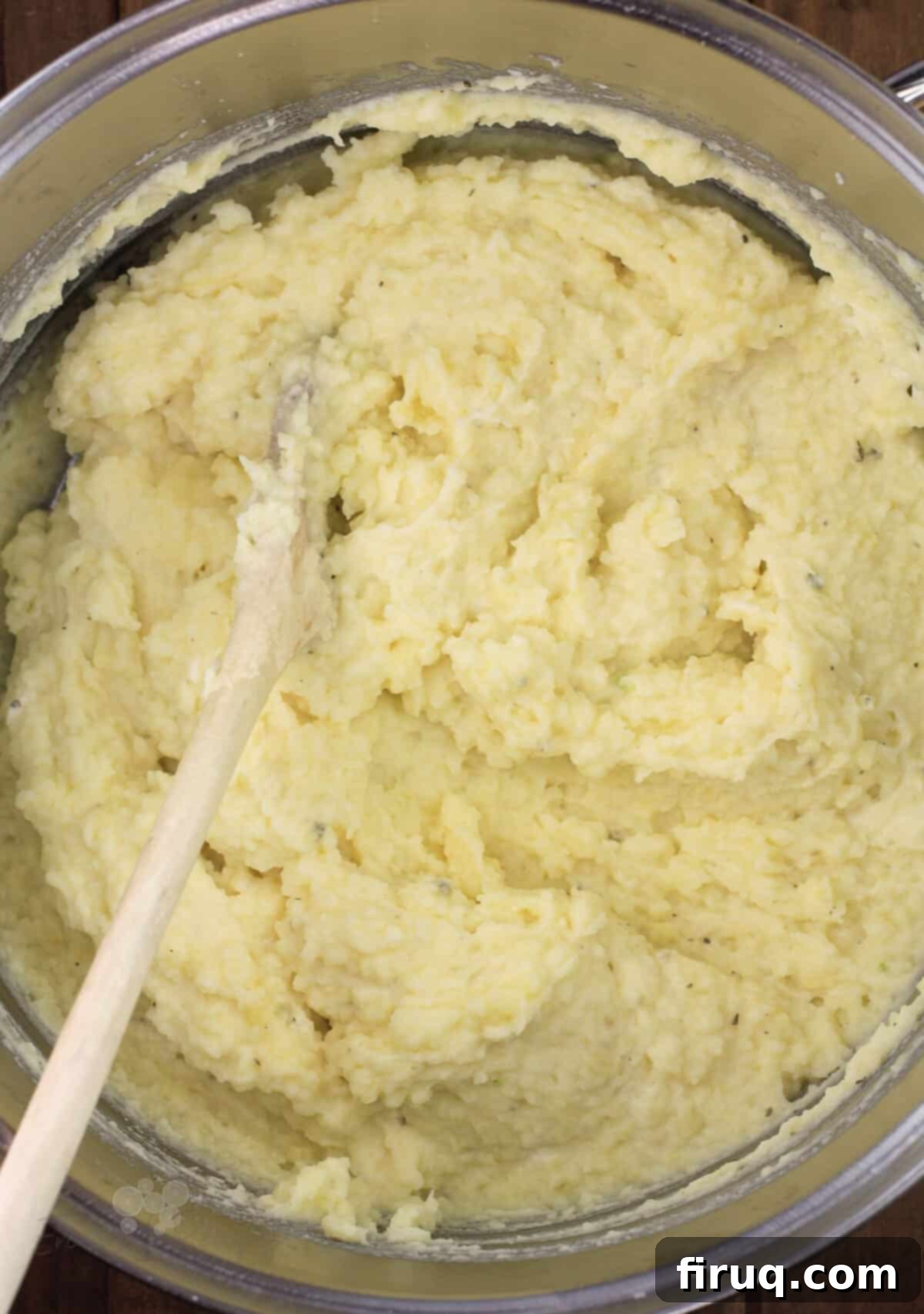Decadent Boursin Mashed Potatoes 7 boursin mashed potatoes after combining ingredients