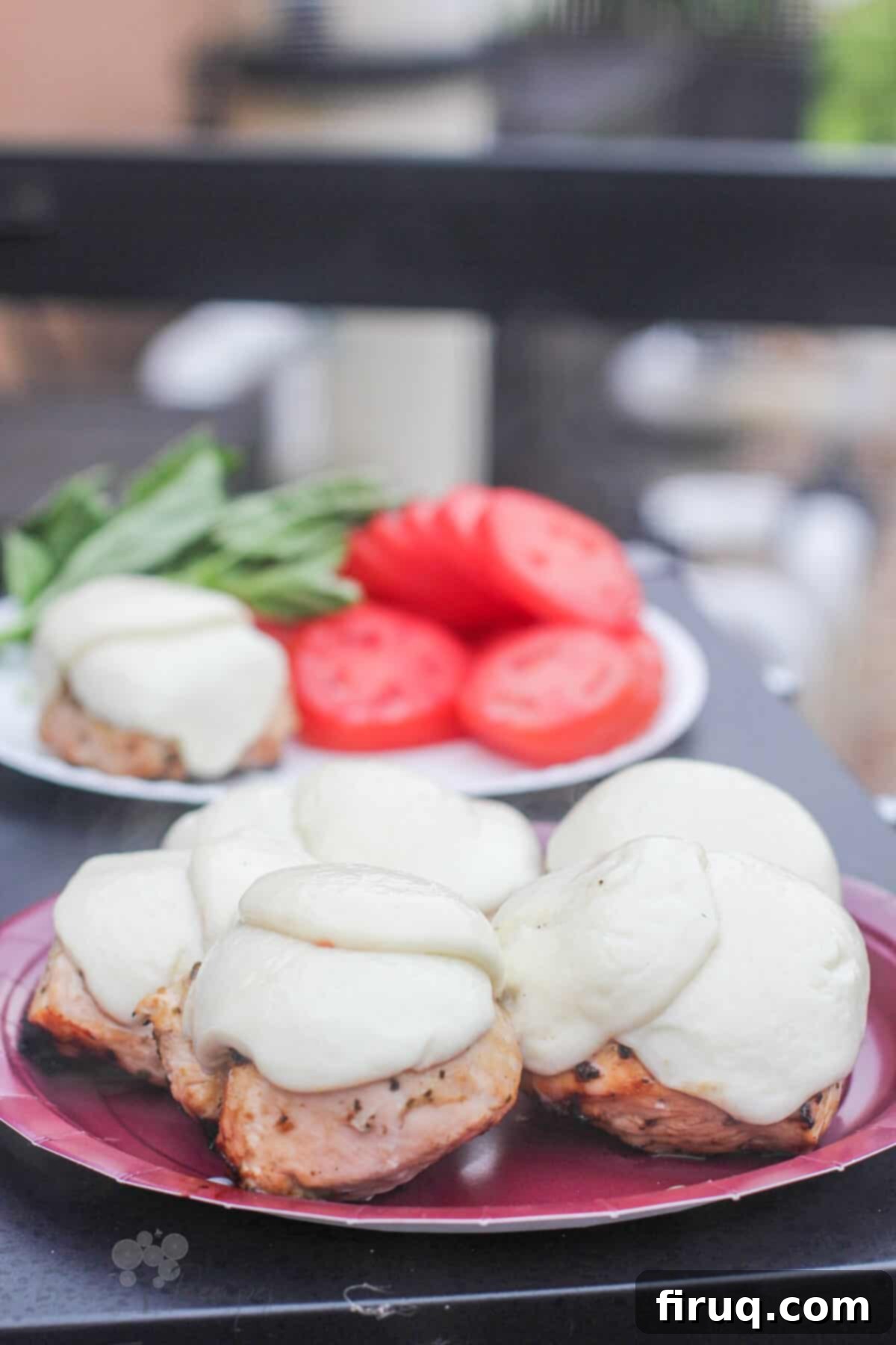 Grilled Chicken Caprese Sandwich 4 cooked chicken topped with cheese