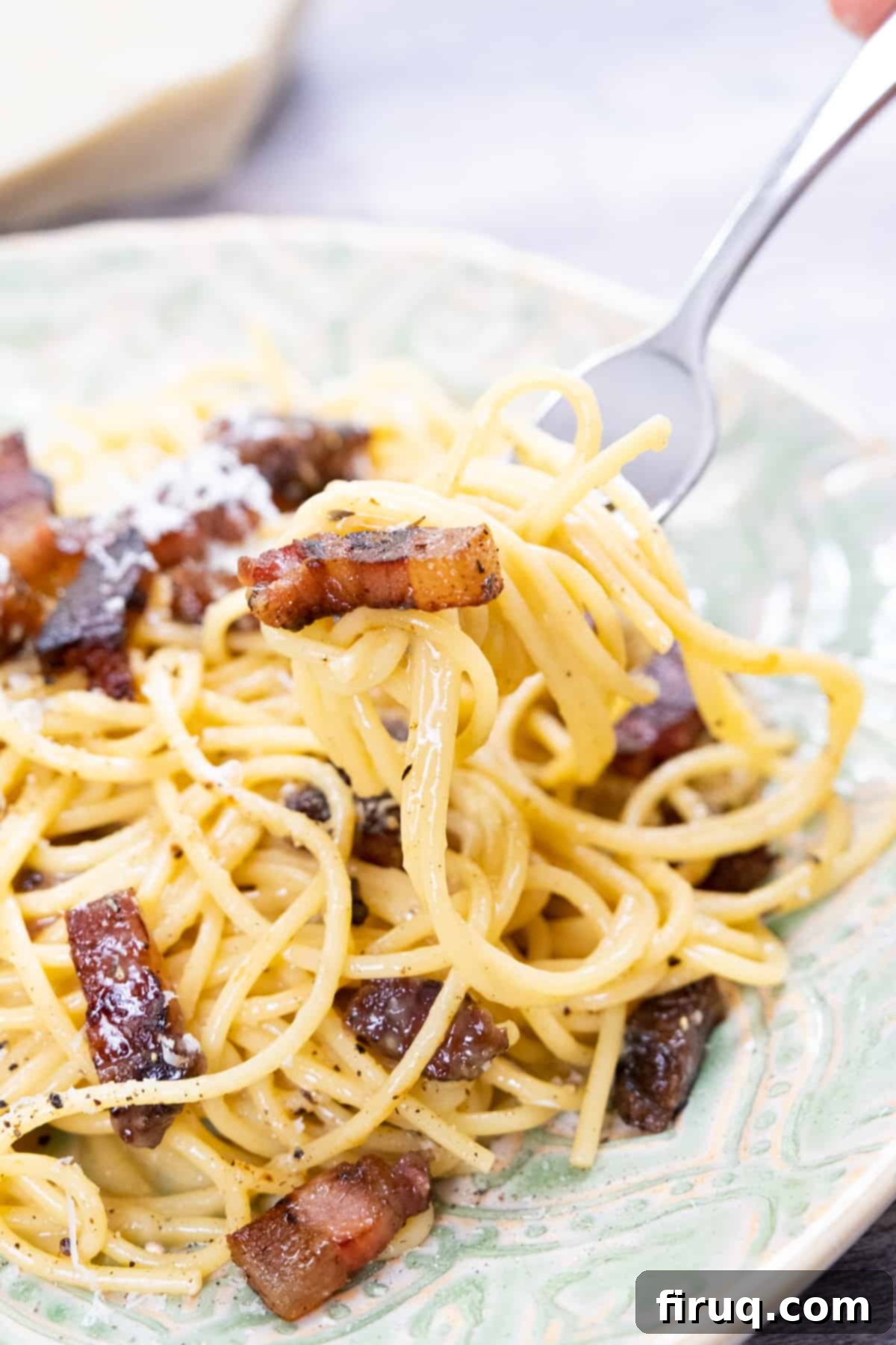 The Ultimate Carbonara Do's and Don'ts 2 Authentic Carbonara served with crispy guanciale and grated Pecorino Romano.