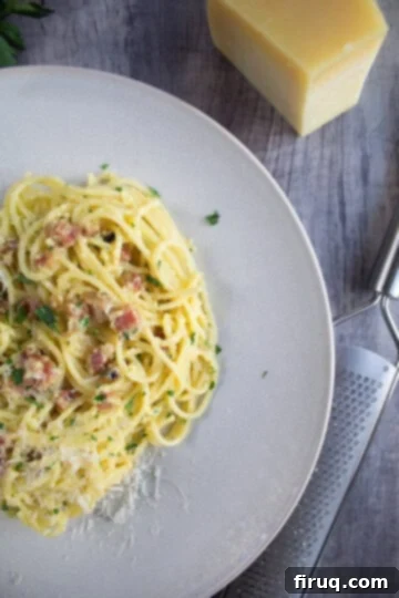 The Ultimate Carbonara Do's and Don'ts 15 Spaghetti Carbonara where the cheese and egg mixture has 'pilled' into small, cooked lumps instead of a smooth sauce.