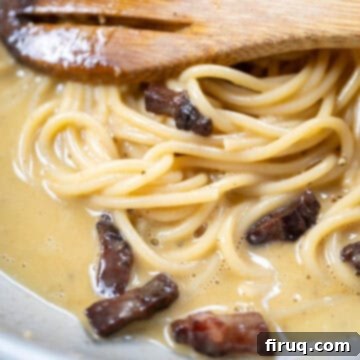 The Ultimate Carbonara Do's and Don'ts 18 Spaghetti Carbonara with too much pasta water, resulting in a runny sauce.