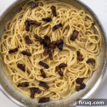 The Ultimate Carbonara Do's and Don'ts 10 Crispy guanciale returned to the pan with the creamy pasta.