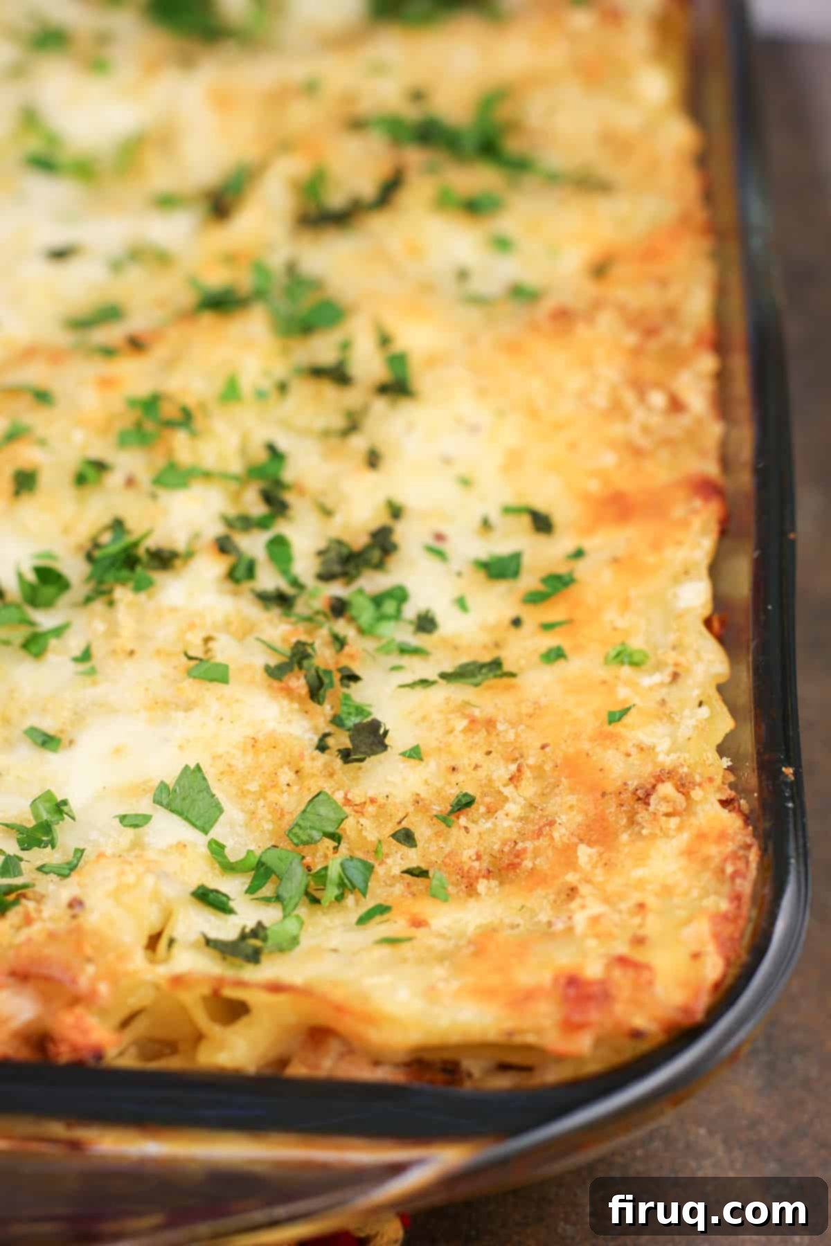 Rich Pesto Salmon Lasagna 3 cooked lasagna in glass bake dish