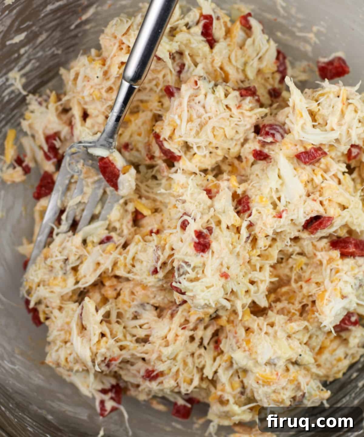 Cajun Crab-Bacon Blasters 4 crab bacon filling in glass bowl
