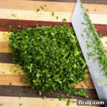 Vibrant Chimichurri Steak Tacos 5 Coarsely chopped parsley.